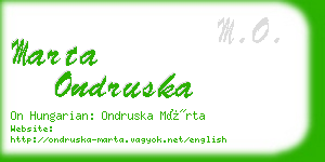 marta ondruska business card